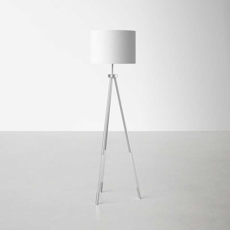 AllModern Shelly 59'' Clear/Silver Tripod Floor Lamp Wayfair